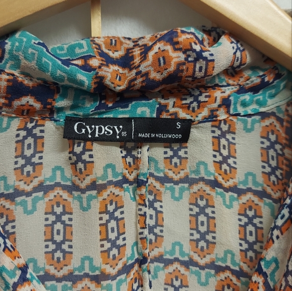 Gypsy 05 100% Silk Bohemian Blouse - Size Small - Picture 2 of 12
